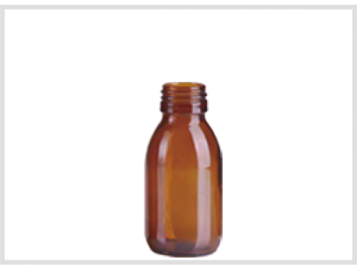 Amber Glass Syrup Bottle 100ml, Din28