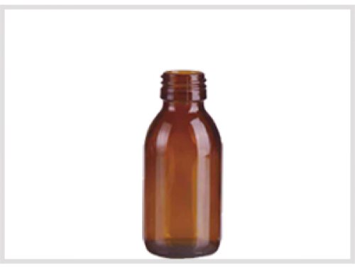 Amber Glass Syrup Bottle 125ml, Din28