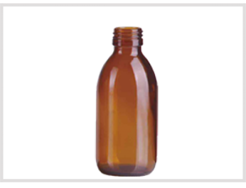 Amber Glass Syrup Bottle 200ml, Din28