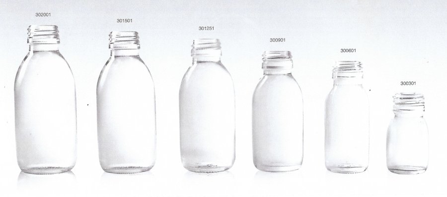 Clear Glass Syrup Bottles