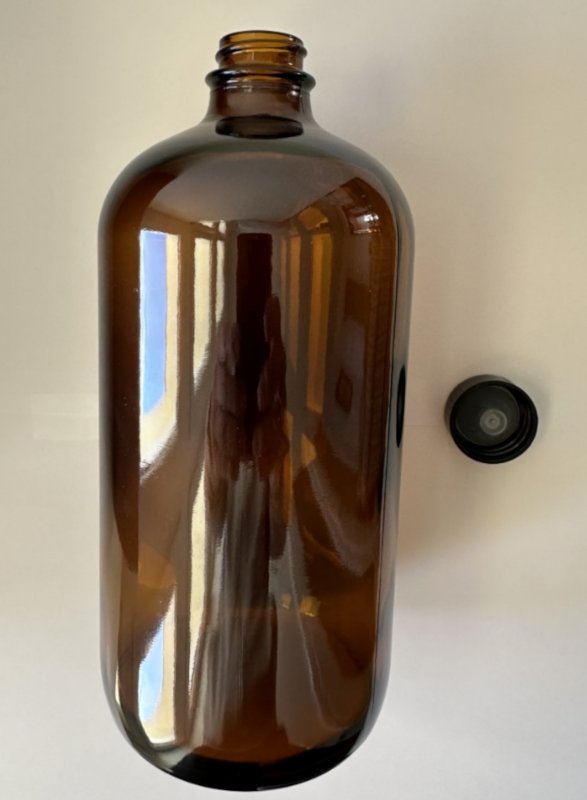 Photo of Amber Glass Syrup Bottle 1000ml, DIN28